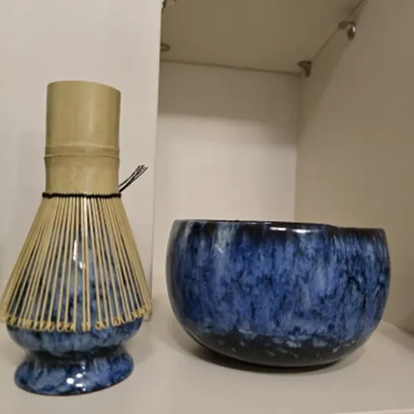 Blue matcha set — unedited customer photo