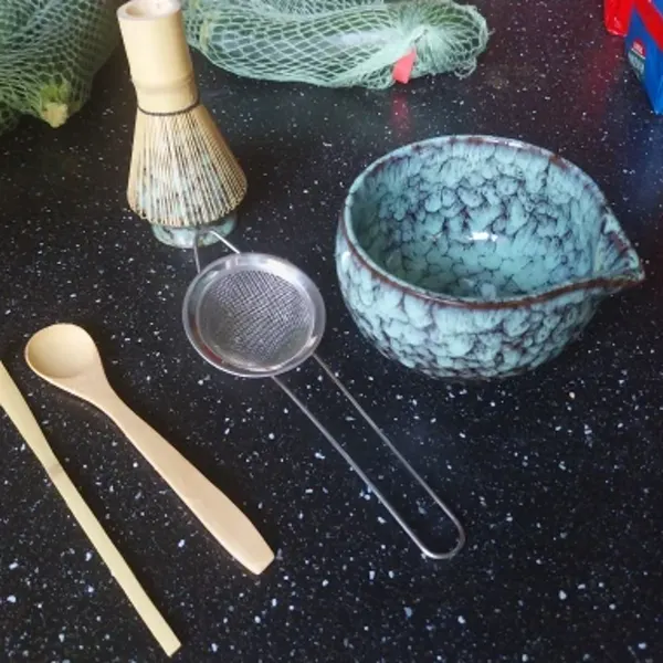 Cyan matcha set — unedited customer photo