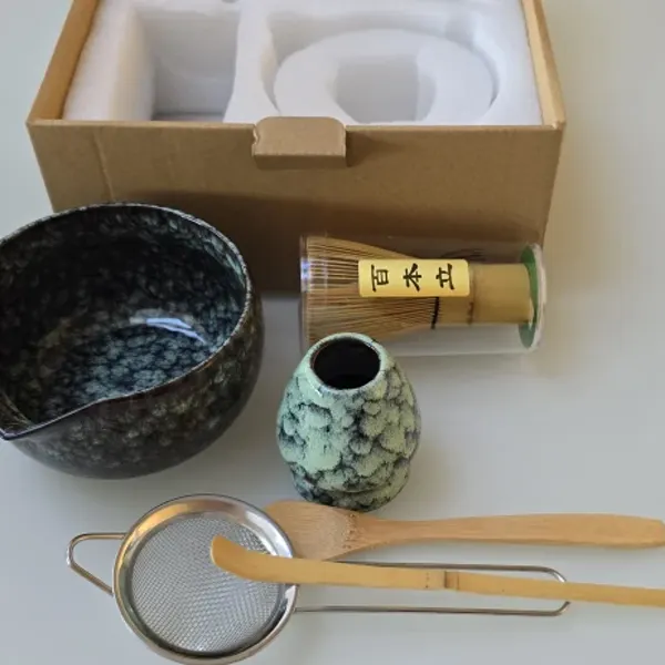 Cyan matcha set — unedited customer photo